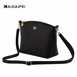 أكياس الكتف Caioaifei Fashion Imperial Crown Women Leather Leather Leather Leather Croom Crossbody Messenger Shell