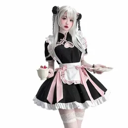 Maid lolita cosplay kostym kinesisk stil kvinnor älskling chegsam dr halen party waitr roll play animati visa ny 75 hl#