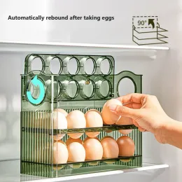 Mülleimer Ei -Aufbewahrungsbox Seitentür des Kühlschrankspeichers Organizer Küche Reversible Special Egg Tablett Küchenzubehör