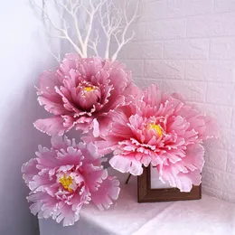 Dekorativa blommor blommor arrangemang stora simulerade pion konstgjorda skärm rekvisita linnetillverkning