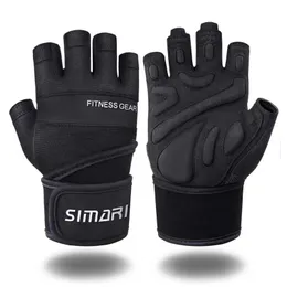 Gymhandskar Fitness Tungvikt Träning Män kvinnor Body Building Training Sports Half Finger Non-Slip Gloves Wrist Support Weight 240322