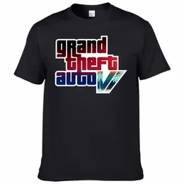 2023 Summer New Men's T-shirt Grand Theft Auto GTA Game Print T-shirt 100% Cott Crew Neck Topp Street Short Sleeved F118 T3WJ#