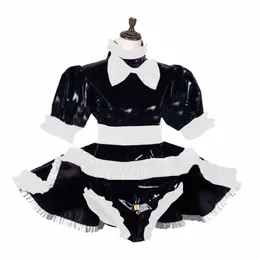 Sissy Dr Lockable Women Clothing Panties Lolita French Maid Set Cosplay Costumes Plus Size S-7XL W3MX＃