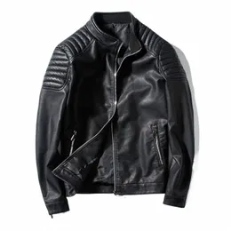 casual jacket Men's slim-fit motorcycle jacket men's pu leather jacket Leather men's Korean versi coat 23oi#