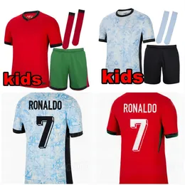 2024 Euro Kupa Portekiz Futbol Formaları Ronaldo Joao Felix Bermardo B.Fernandes Camisa de Futebol Futbol Gömlek Erkek Çocuk Kiti