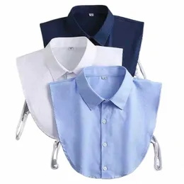 men's Fake Shirt Half Body Collars Profial Wear White Solid Color Fake Collar All-Match Spring / Summer Pure Cott Dr l0Ak#