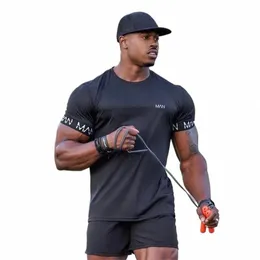 2023 New Shirt Men Men Short Sleeve Workout Gym T-Shirt Cott Running Tops Streetwear Hip-Hop Sport Tees Clothing N2KE#