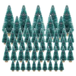 Miniatures 50PCS Miniature Artificial Christmas Tree Small Snow Frost Trees Pine Trees Christmas DIY Party Decoration Crafts