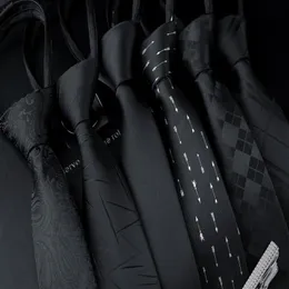 Wiązania szyi czarny węzeł krawat Mężczyźni Łatwy do wyciągnięcia studentów leniwy zamek błyskawiczny solidny kolor męski mody białe koszule3301