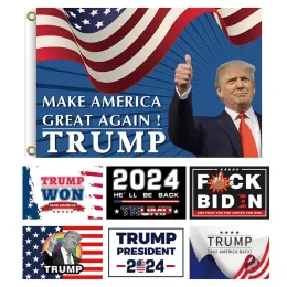 Doppelseitige 60 x 90 cm große Kampagnen-Gartenflagge für Trump 2024, Dekorationsbanner „Take America back“ 0328