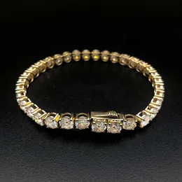Factory New Arrive Fine Jewelry Real Sier Solid Gold VVS Bracelet 5Mm Moissanite 7Inch Tennis Chian