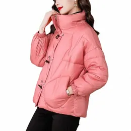 retro stant yakalı pamuklu ceket kadın pamuklu kıyafetler 2023 Yeni Koreli Versi Sonbahar Kış Part Parkas Kadın Dış Giyim L20i#