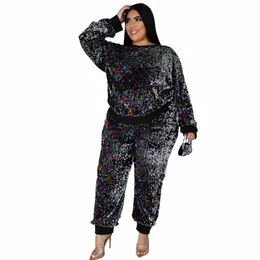 Vinter plus size S-5XL kläder för kvinnor Två styckesuppsättningar Födelsedagsdräkt joggar Tracksuit grossist dropship 2021 F5R2#