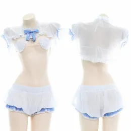 Anime Chiff Maid Uniform Liebe Strap Bikini Kürbis Hosen Anzug Cosplay Kostüm Unterwäsche Nette Japanische Mädchen Dessous Outfits f4rN #