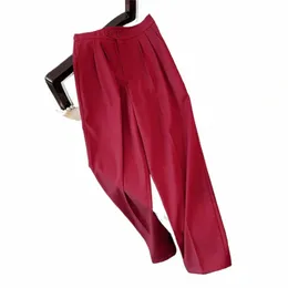 Pantaloni da tuta da donna di grandi dimensioni primavera ed estate nuovi pantaloni casual eleganti da pendolare a vita alta dritti nove minuti