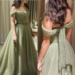 Party Dresses Ball Elegant Sparkle Off-the-Shoulder Gown Beading Paillette / Sequin Sweep / Brush Neolle Evening
