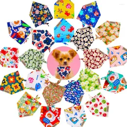 Dog Apparel 10/20pcs Summer Pet Saliva Towel Adjustable Cat Neck Scarf Bandanas Cute Cartoon Dogs Grooming Products Accessories