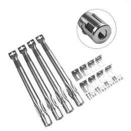 Strumenti Bruciatore per barbecue in acciaio inossidabile Set 4 pezzi universale per grill a gas Lunghezza regolabile 3542 cm Foro 11 mm Apertura ugello