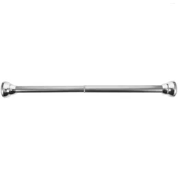 Shower Curtains Curtain Rod Tension No Punching Curved Short Stainless Steel Pole For 24-36