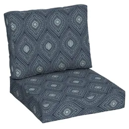 Pillow 42" X 24" Blue Medallion Rectangle Outdoor 2-Piece Deep Seat Freight Free Home Decorations S Textile Garden