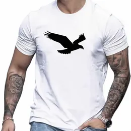 2024 Casual Men's T-shirt Eagle Graphic Clothing Spring Summer Short Sleeve Tops Extra Stora Boys TEES 5XL för herrskjorta 90i1#