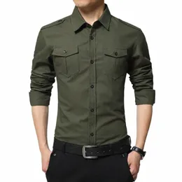 Męski styl wojskowy Cable Camiseta Masculina Army Casual Shirt Męska koszula Solidowa koszula męska męska