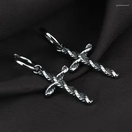 Dangle Earrings Fashion Women Men Twist Punk Cross Pendant Cartilage Drop Earring Hipster Personality Street Rock Jewelry