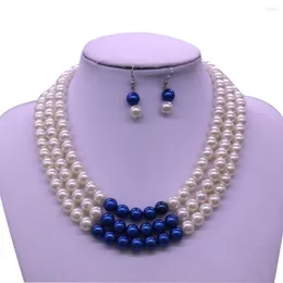 Колье с двойным носом, Прямая поставка, трехслойное белое, синее жемчуг Зета-фи-бета, ожерелья, греческое женское общество ZPB ZOB Jewelry245W
