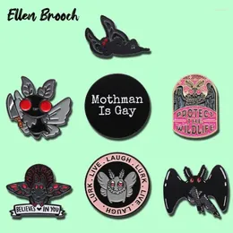 Broches Mothman Pinos Esmaltados Protegem a Criatura da Vida Selvagem Broche Lapela Emblemas Joias Presente Para Amigos Crianças