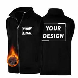 Colete quente de lã de inverno, padrão de impressão personalizado, jaqueta de manga de qualidade para homens e mulheres, design de marca, logotipo bordado k09w #