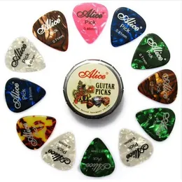 12/20/24 Pcs Colorful Celluloid Pick Plectrum In One Cute Round Metal Box Acoustic Electric Musical Instrument Guitar Pick