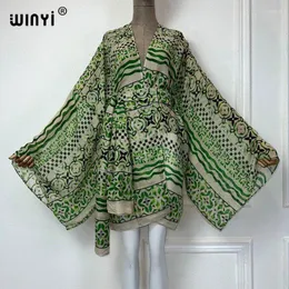 Europa Kimono med Belt Cardigan Kaftan Cocktail Sexig Boho Beach Cover Up Africa Holiday Robe Outfits For Women