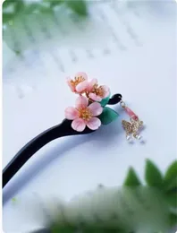 1pcs Handmade Wooden Butterfly Pendant Hair Stick Ancient Style Simple Modern Hairpin Hanfu Cheongsam Headdress Women Girl Gift