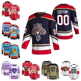 Maglie da hockey Florida''Panthers''Uomo Donna Gioventù Matthew Tkachuk Aleksander Barkov Sergei Bobrovsky Sam Reinhart Ryan Lomberg Carter Verhaeghe Vladimir Tarasenko