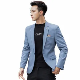 boutique Men's Large Size Fi Busin Single West Korean Slim Solid Color British Style Dr Casual Trend Suit Jacket m3oP#