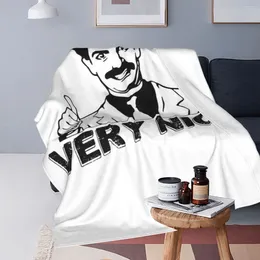 Cobertores masculinos engraçados Borat Gifts Flannel Lightweight Sofá cobertor para cama de sofá joga colcha de colcha