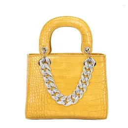 Tasche Fashiona Solide Schulter Messenger Hohe Qualität Alligator Leder Diamant Kette Dame Handtasche Luxus Designer