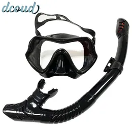 Professional Diving Mask Waterproof Soft Silicone Glasses UV Goggles Adult Snorkel Set Scuba Supplies Snorkeling Sets 240321