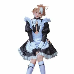 W magazynie Gorou dubeJin Cosplay Game Genshin Impact Cosplay Costume Dokidoki-SR Maid Mundur Cosplay Gorou Maid Mundliform Christmas Q9f5#