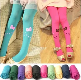 Girl Tights Cat Print Children Kids Pantyhose Velvet Fabric Princess Party Dance Stockings 39T Spring Summer 240322