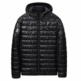 men's Autumn/winter Casual Plus Size Light Zipper Pocket Hat Cott Padded Coat Top Shirt Snow Jacket for Men 94ZX#