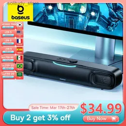 مكبرات صوت محمولة BASEUS DS10 DESK MINI SOUNDBAR SPEAKER Bluetooth 5.3 Three Mode Audio 3D Soundscape Mround Subwoofer Q240328