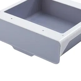 Portaoggetti da cucina sotto il cassetto estraibile per spezie con nastro adesivo grigio bianco S