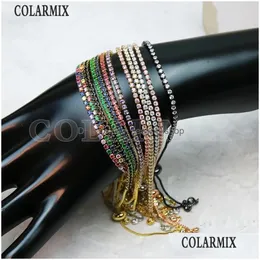 Chain Link Armband 6 PCS Rainbow Zircon Armband Slim Zirconia smycken Tillbehör Colorf 40083 Drop Delivery Dhaye