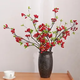 Dekoratif çiçekler yıl ev dekor servet yapmak meyve meyvesi Noel dekorasyon simülasyon bitkisi kırmızı holly