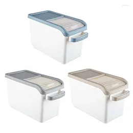 Storage Bottles Rice Container 10kg With Visible Window And Pulley For Home Kitchen Thick Box Grain