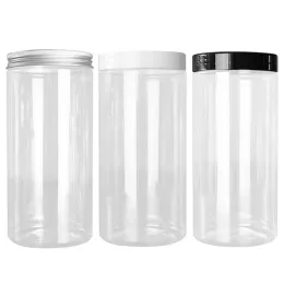 Kavanozlar 3pcs 1000ml Boş Plastik Kavanoz Kozal Kozmetik Yüz Krem Konteynerleri Gıda Şeker Kurabiyeleri Ambalaj Jars Mutfak Depolama Şişesi