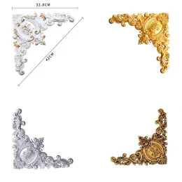 Миниатюры 1 шт. викторианские декоративные декоративные ПВХ настенные аппликации по углам формовочная форма накладки резные фигурки ремесла угловые аппликации рамка