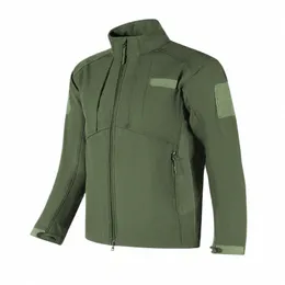 겨울 군용 상어 피부 소프트 쉘 재킷 남자 전술적 풍력 방수 방수 군대 녹색 전투 페인트 볼 후드 폭격기 코트 h9re#