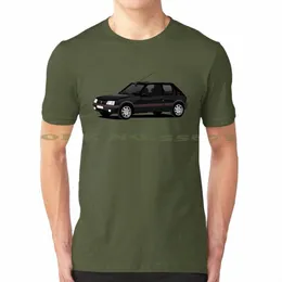 205 GTI Black Black White Tshirt for Men Women 205 GTI 205 GTI Hot Hatch France Automobile Auto Car Automobiles 09yz#